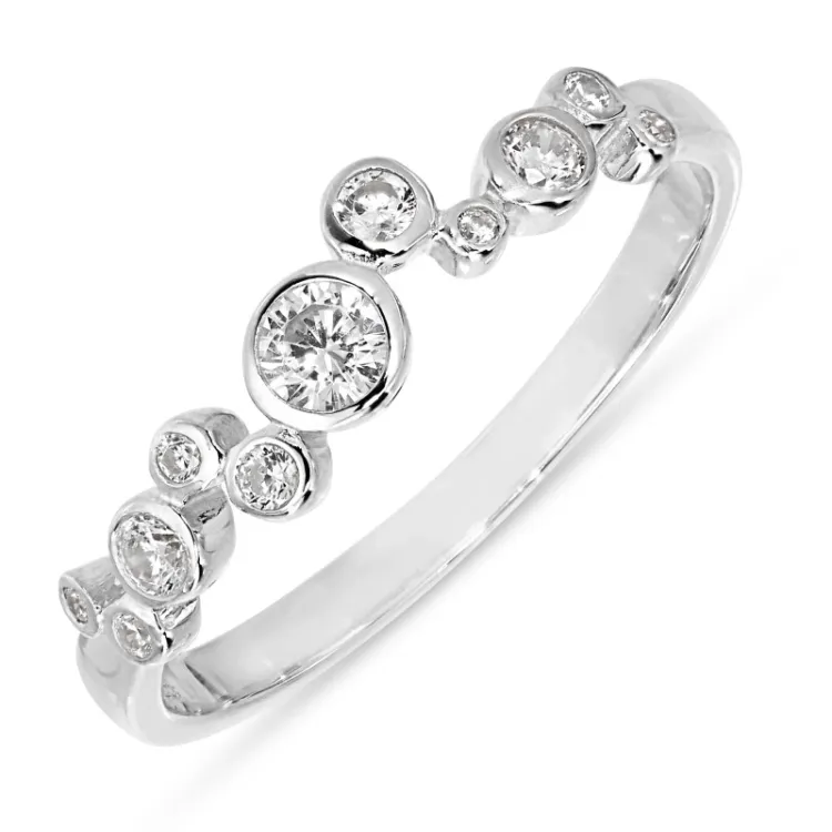 valkoinen zirkoni sormus hopea - Bubbly Sparkle
