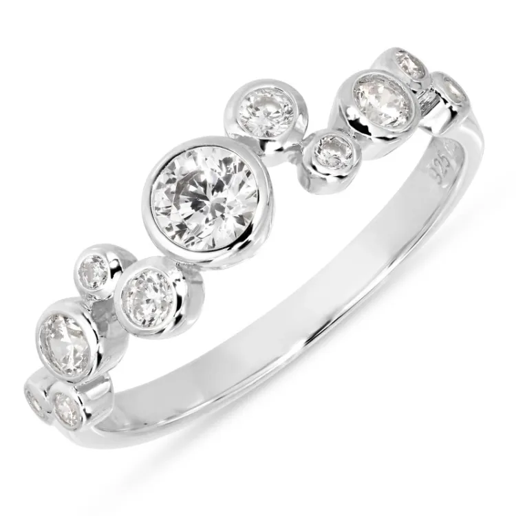 valkoinen zirkoni sormus hopea - Bubbly Sparkle