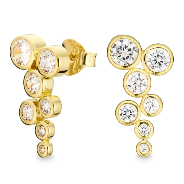zirkoni korvarenkaat  kullattu hopea - Bubbly Sparkle