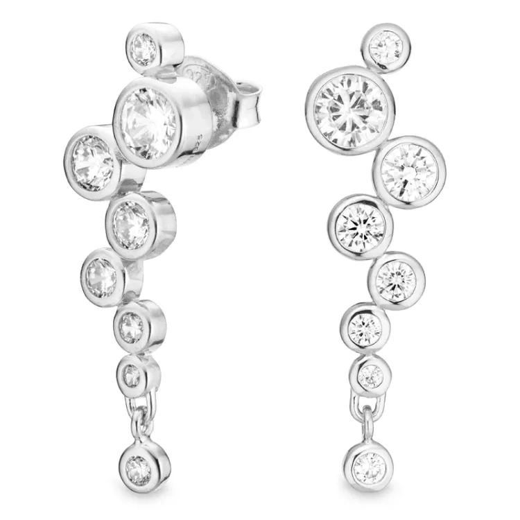 zirkoni korvarenkaat  hopea - Bubbly Sparkle