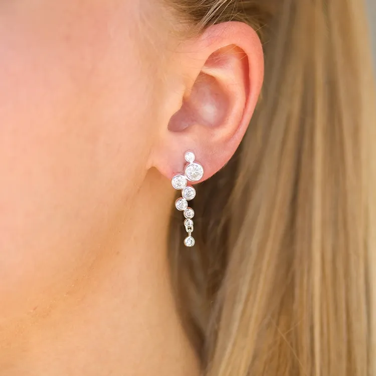 zirkoni korvarenkaat  hopea - Bubbly Sparkle