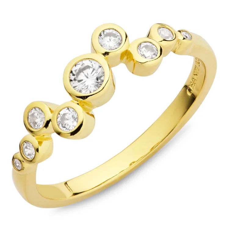 zirkoni sormus kullattua hopeaa - Bubbly Sparkle