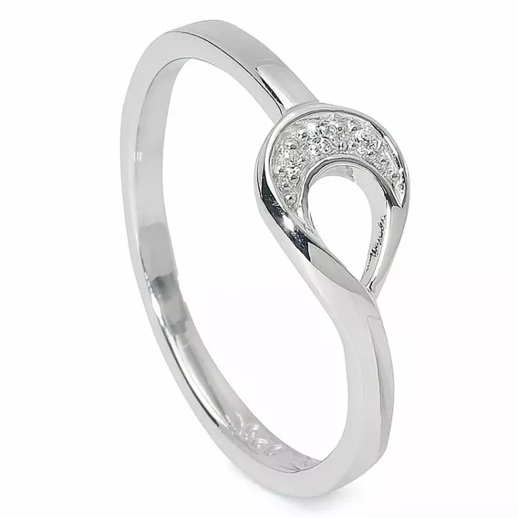 Elegantti pisara sormus hopeaa