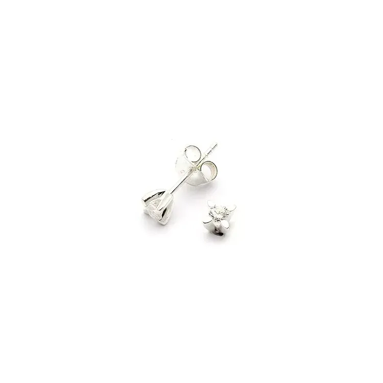 5 mm solitaire-nappikorvakorut hopeaa