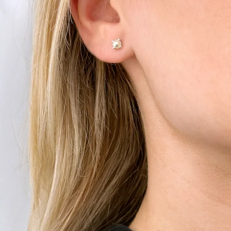 4 mm helmi nappikorvakorut  hopea