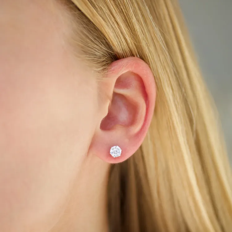 6 mm zirkoni solitaire-nappikorvakorut  hopea