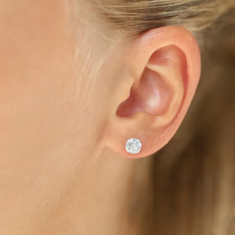 5,5 mm nappikorvakorut  hopea