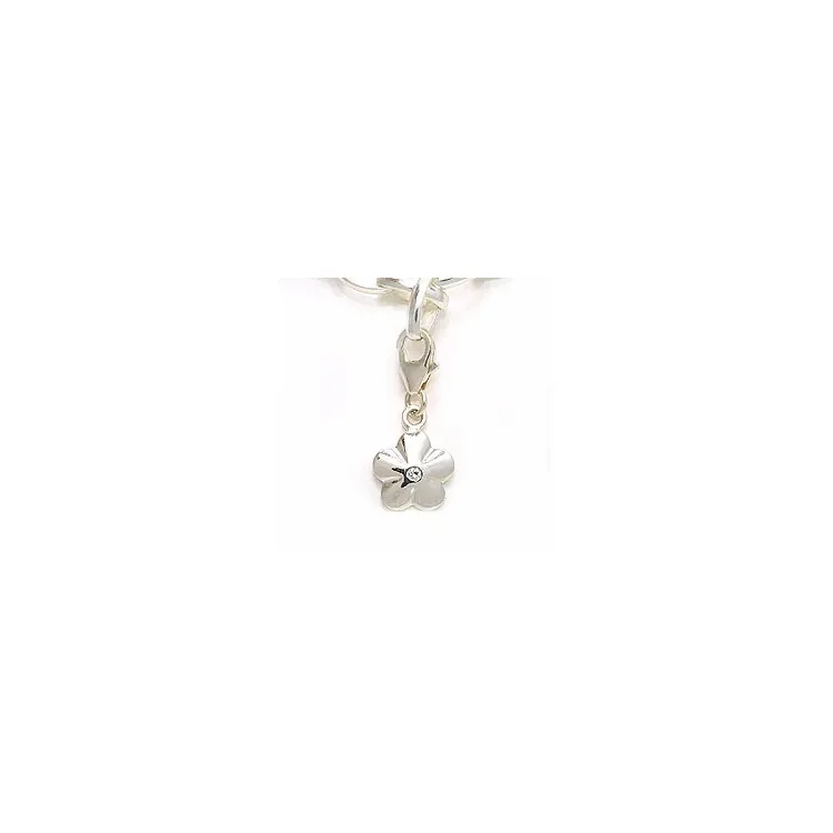 Kukka charm hopeaa