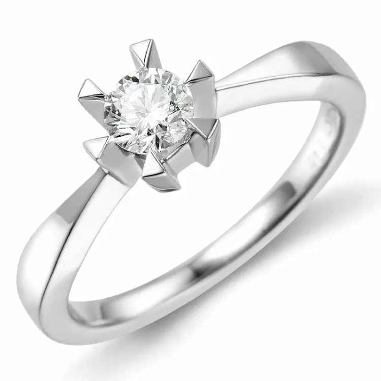 0,40 ct timantti solitaire-sormus 14 karaatin valkokultaa 0,40 ct