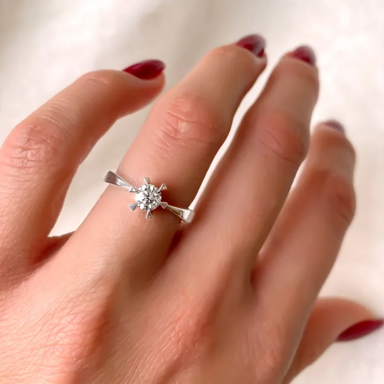 0,40 ct timantti solitaire-sormus 14 karaatin valkokultaa 0,40 ct