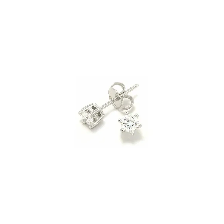 2 x 0,20 ct solitaire-nappikorvakorut 14 karaatin valkokultaa kanssa timantti 