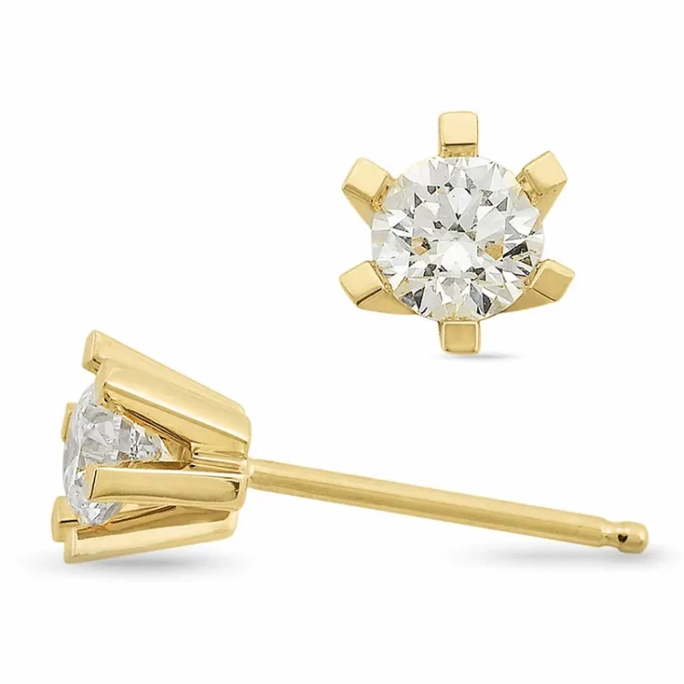 2 x 0,30 ct lab grown timantti solitaire-nappikorvakorut 14 karaatin kultaa kanssa lab grown timantti 