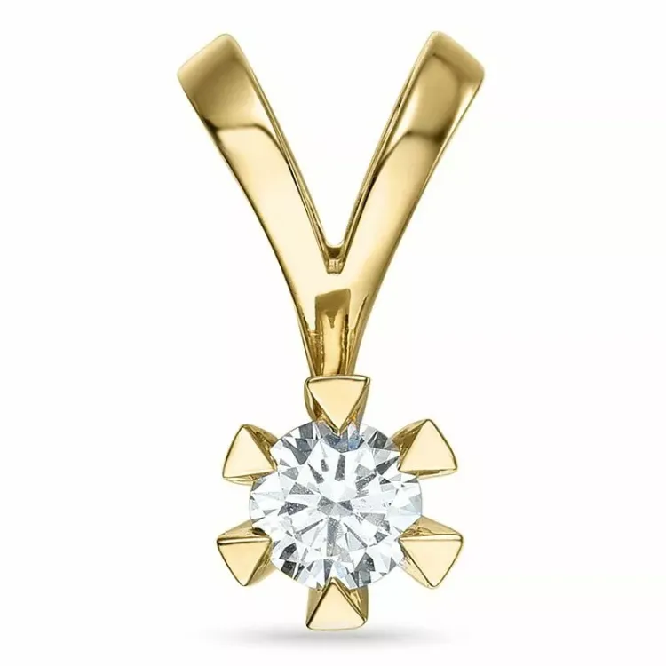 0,40 ct lab grown timantti solitaire-riipus 14 karaatti kultaa 0,40 ct