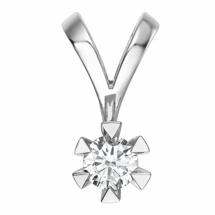 0,40 ct lab grown timantti solitaire-riipus 14 karaatti valkokultaa 0,40 ct