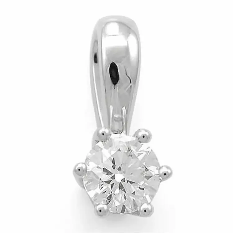 0,30 ct lab grown timantti solitaire-riipus 14 karaatti valkokultaa 0,30 ct
