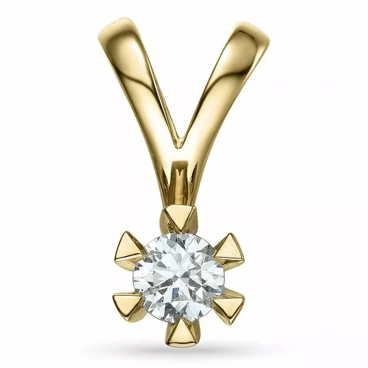 0,30 ct lab grown timantti solitaire-riipus 14 karaatti kultaa 0,30 ct