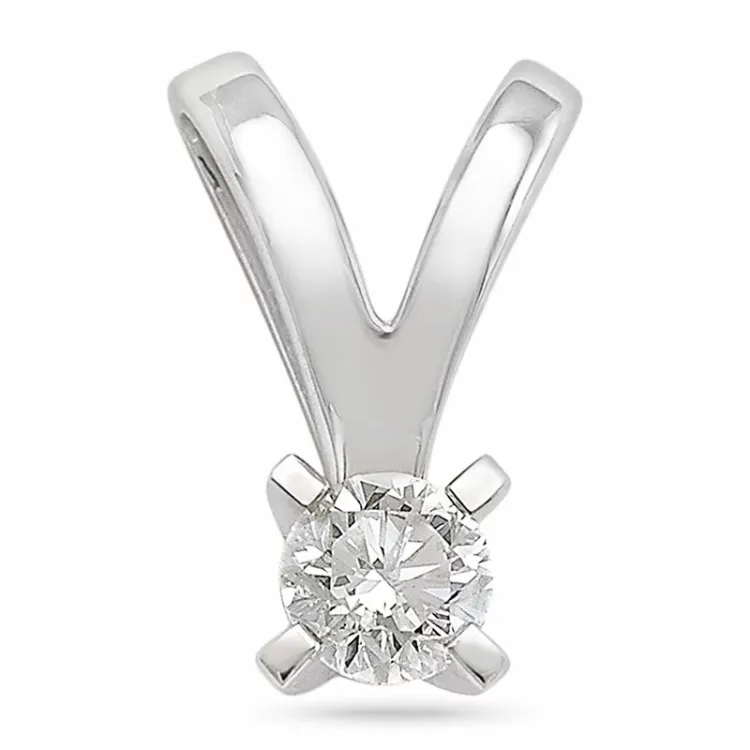 timantti solitaire-riipus 14 karaatti valkokultaa 0,20 ct