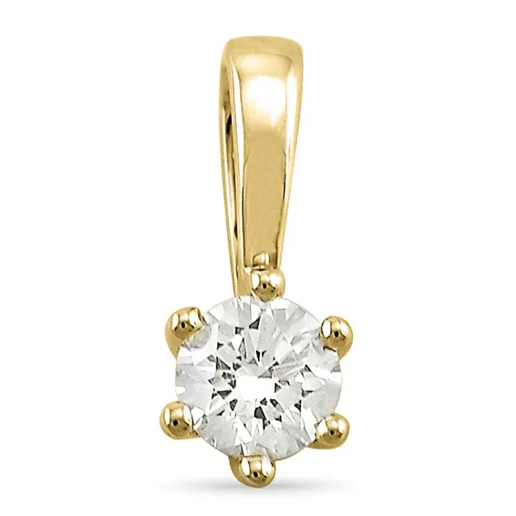0,30 ct lab grown timantti solitaire-riipus 14 karaatti kultaa 0,30 ct