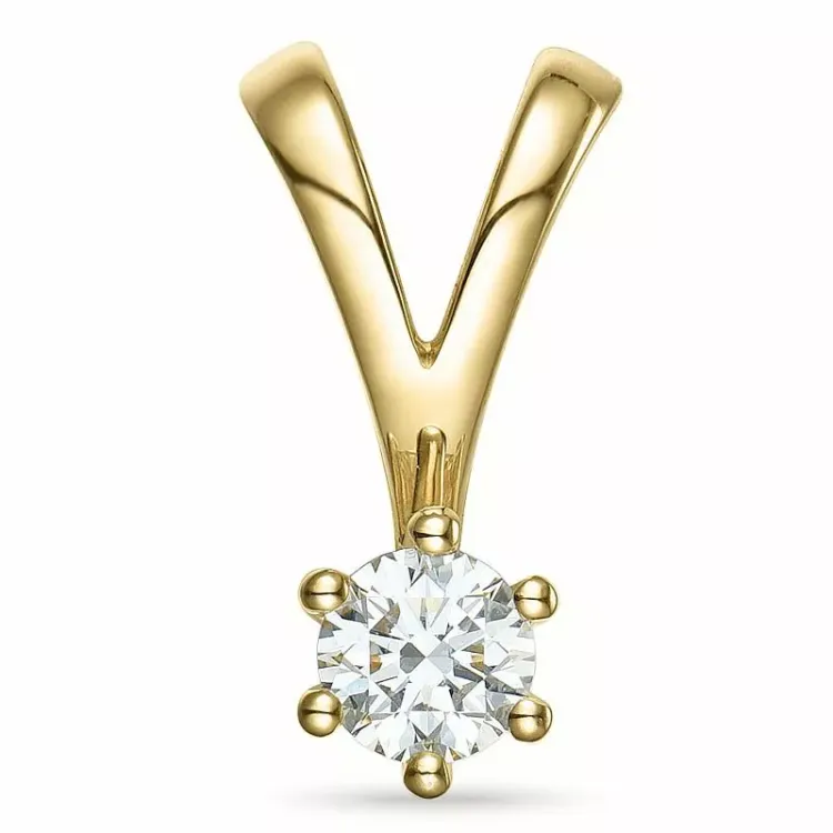 0,30 ct lab grown timantti solitaire-riipus 14 karaatti kultaa 0,30 ct