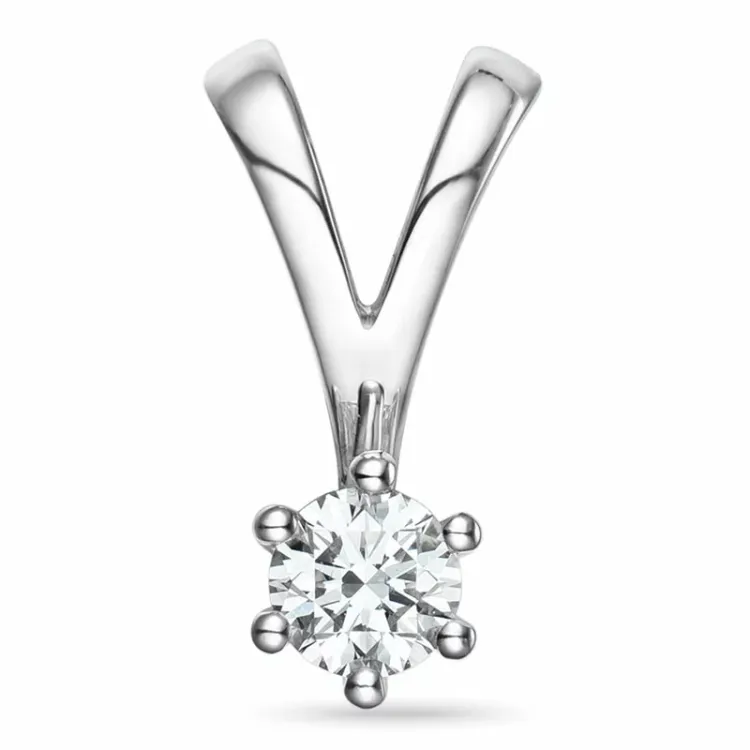 0,40 ct lab grown timantti solitaire-riipus 14 karaatti valkokultaa 0,40 ct