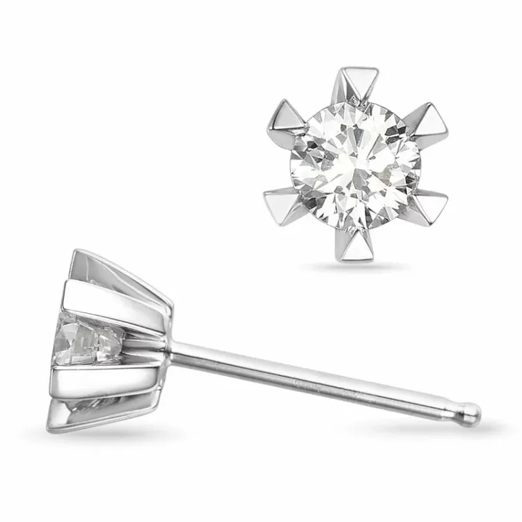 2 x 0,30 ct lab grown timantti solitaire-nappikorvakorut 14 karaatin valkokultaa kanssa lab grown timantti 