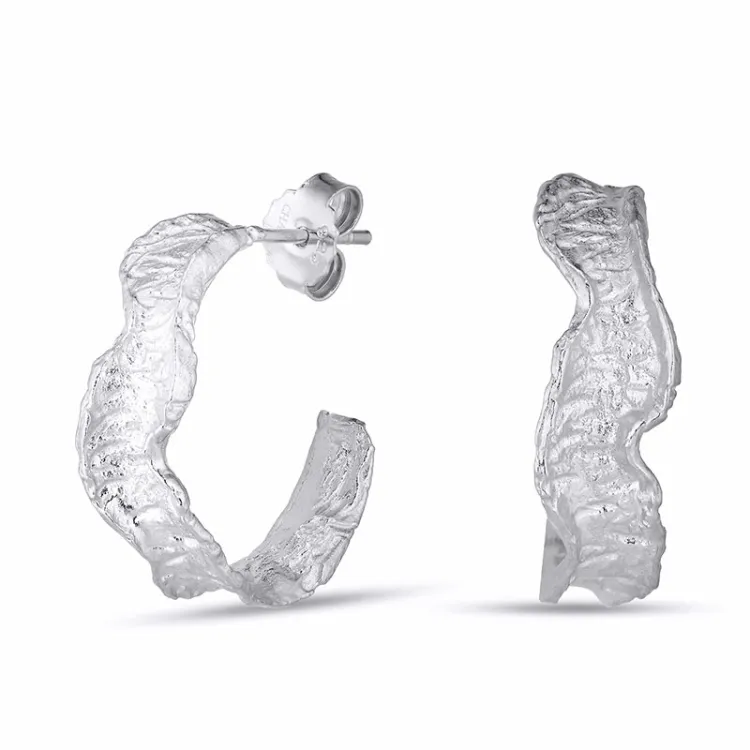 22 mm rengaskorvakorut  hopea - Lumé Etched