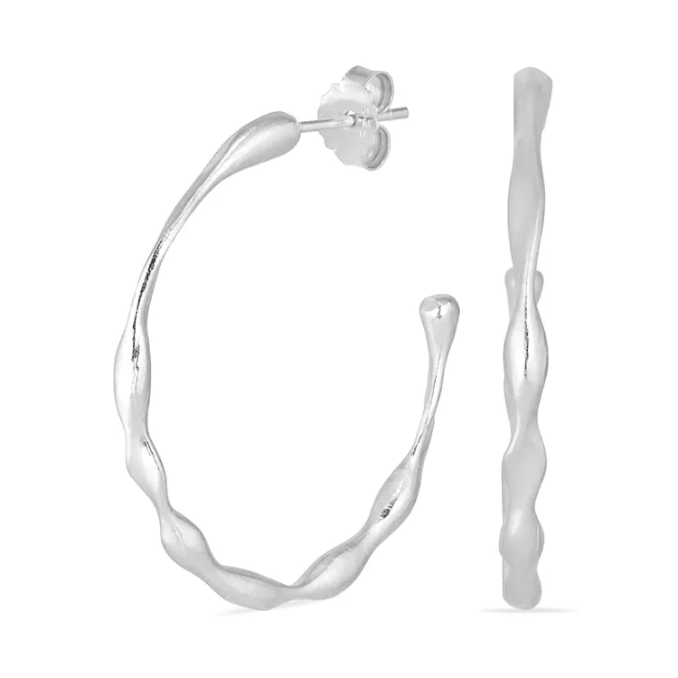 34 mm rengaskorvakorut  hopea - Lumé Essence