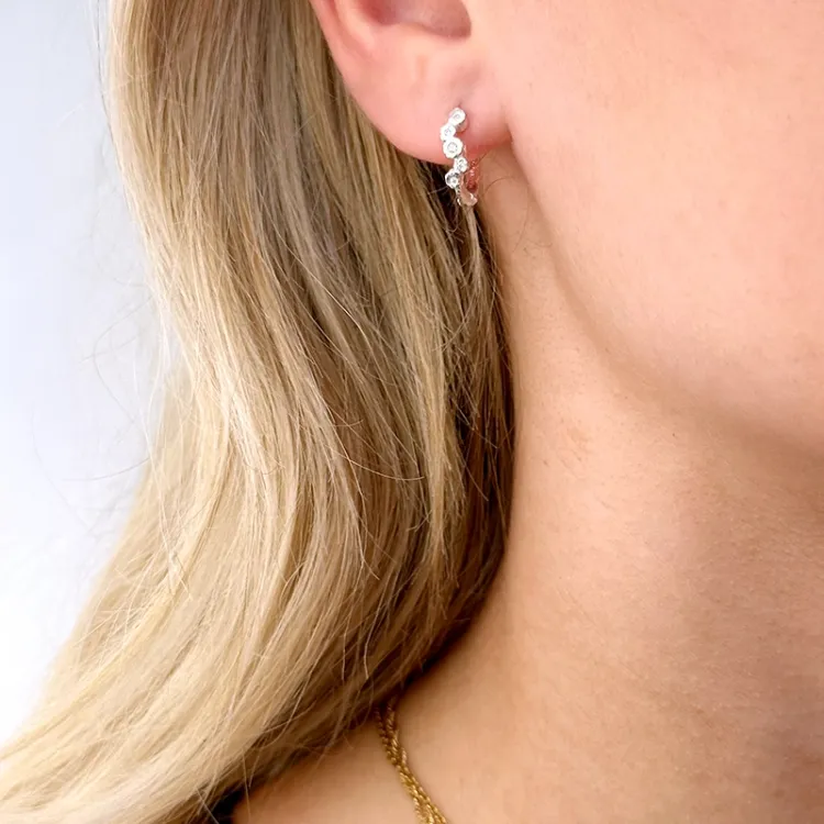12 mm valkoinen zirkoni rengas  hopea - Bubbly Sparkle