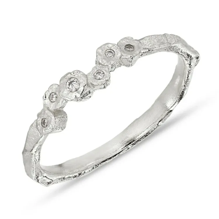 valkoinen zirkoni sormus hopea - Bubbly Sparkle