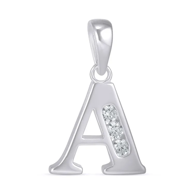 a-kirjain zirkoni riipus  hopeaa - My Letter