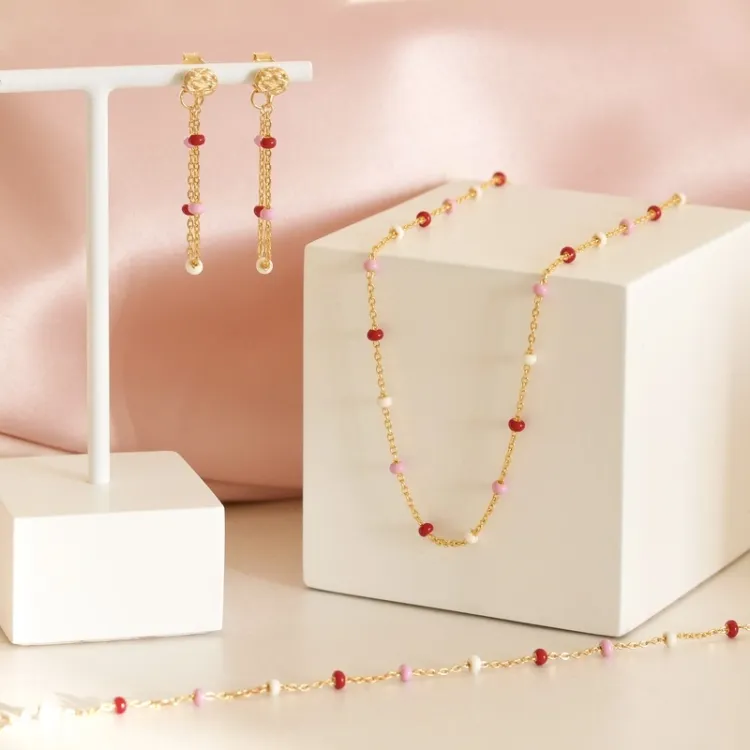 Enamel Lola Rosie rannekoru  kullattua hopeaa värinen emalji