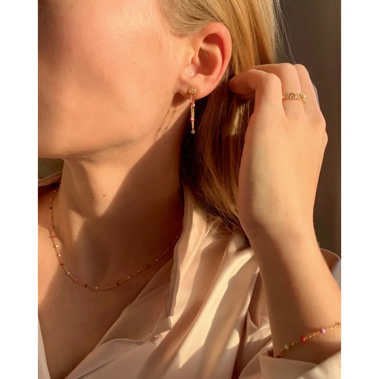 Enamel Lola Rosie rannekoru  kullattua hopeaa värinen emalji