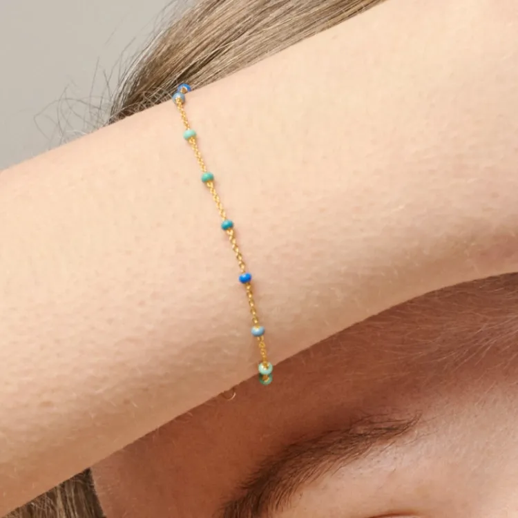 Enamel Lola Atlantic rannekoru  kullattua hopeaa sininen emalji