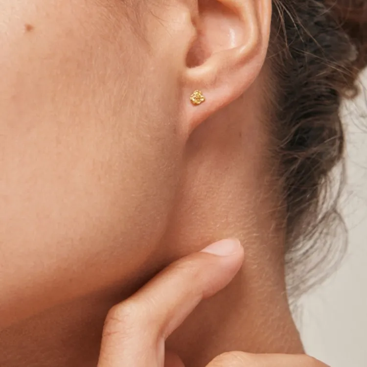 4 mm Enamel Rio Mini nappikorvakorut  kullattua hopeaa