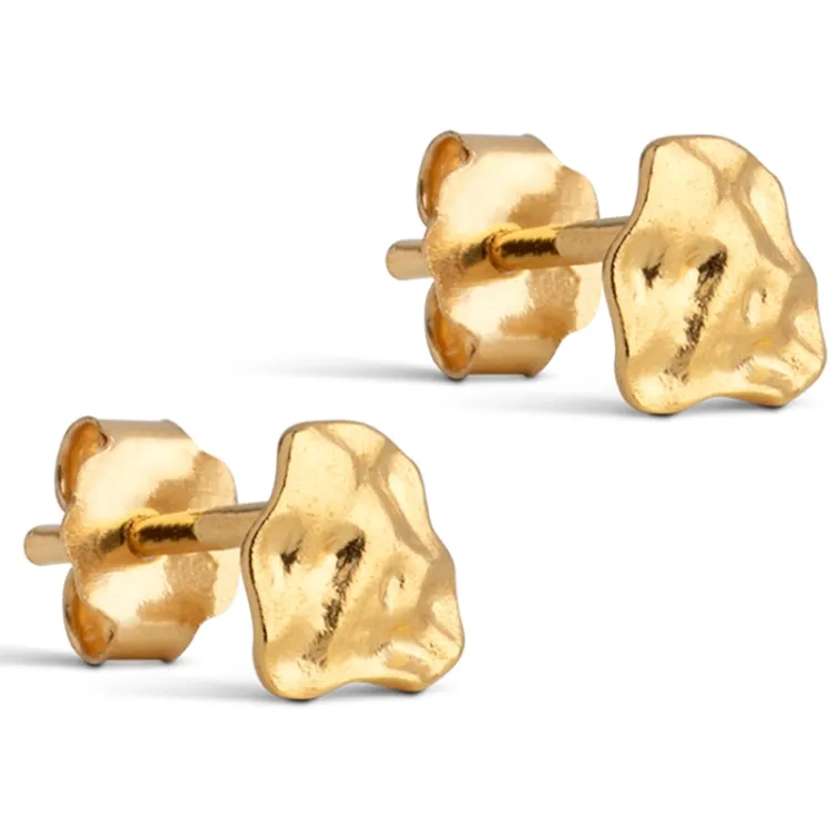 6 mm Enamel Rio nappikorvakorut  kullattua hopeaa