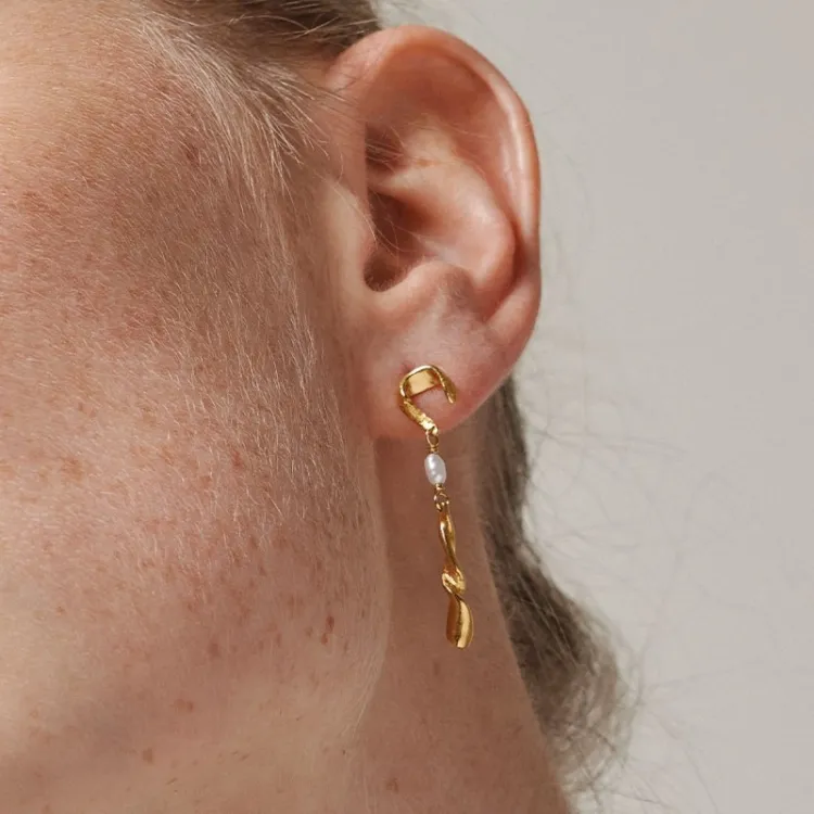 Enamel Sienna korvarenkaat kullattua hopeaa
