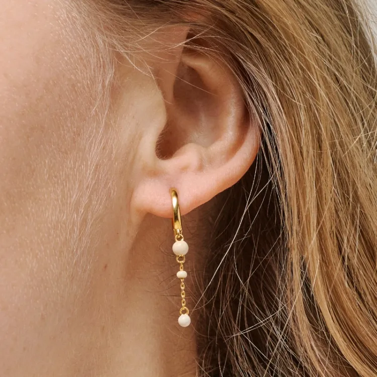 Enamel Lola Bold Daisy rengas kullattua hopeaa valkoinen emalji