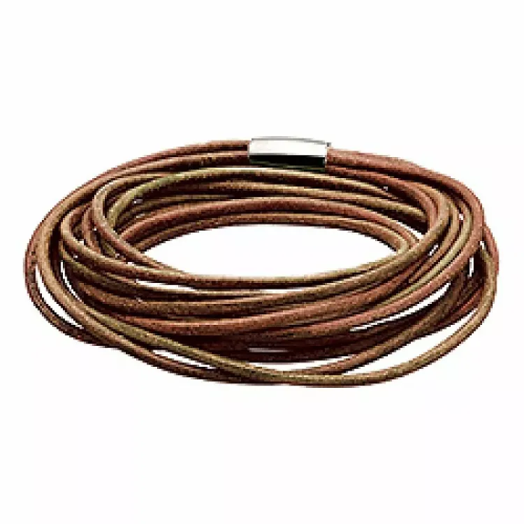 ruskea nahka rannekoru nahasta 18,0 cm x 15,0 mm