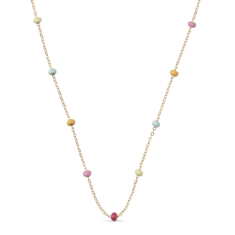 Enamel Lola Bold Rainbow kaulaketju  kullattua hopeaa monivärinen emalji