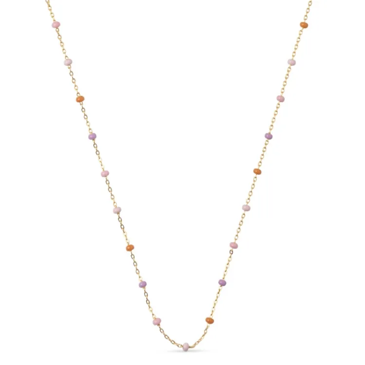 Enamel Lola Blush kaulaketju  kullattua hopeaa vaaleanlila emalji