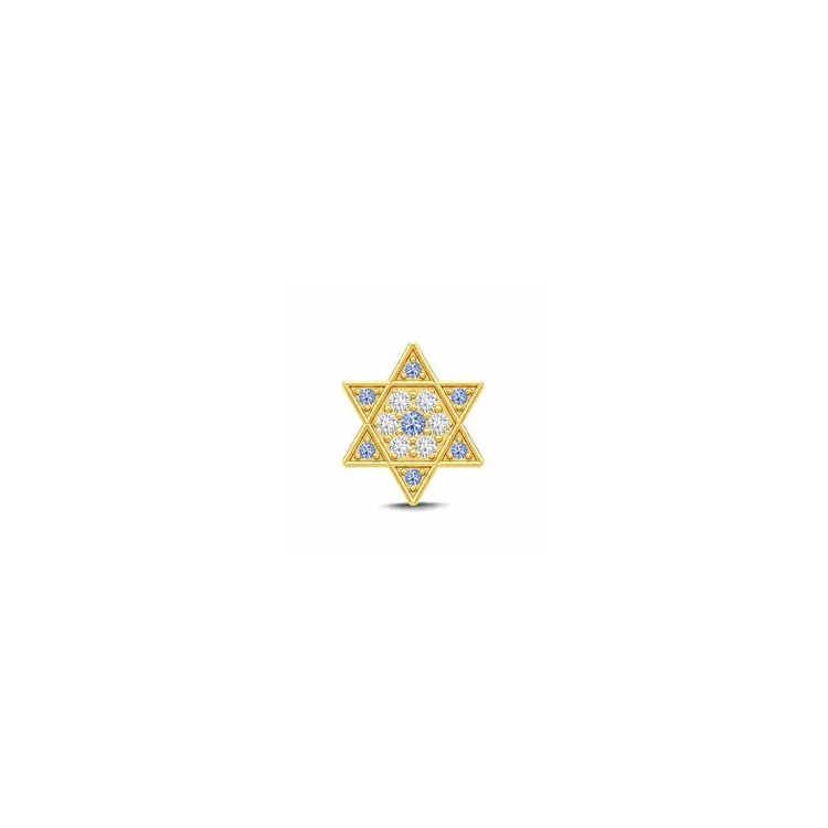 Julie Sandlau Clarity - Star Belie tähti korvakoru kullattua hopeaa valkoinen swarovski kristallia sininen swarovski kristallia