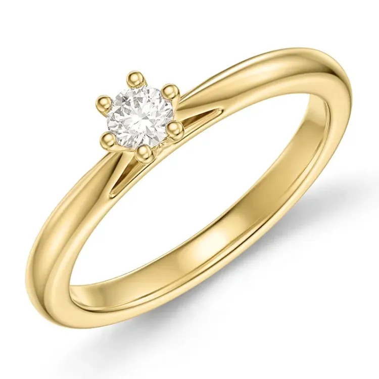 näytepakkaukset 0,20 ct lab grown timantti solitaire-sormus 9 karaatin kultaa 0,20 ct