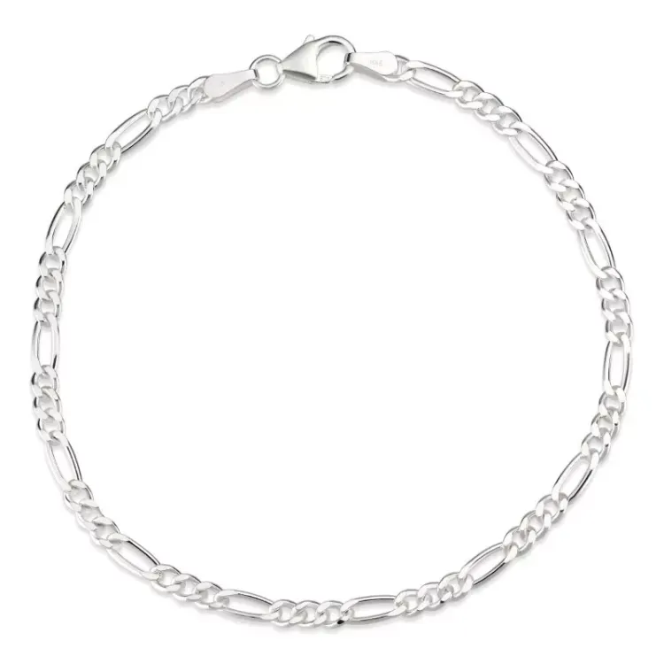 näytepakkaukset Figaro-rannekoru hopeaa 18,5 cm x 3,4 mm