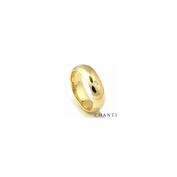 Vihkisormus 14 karaatin kultaa 0,05 ct