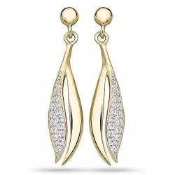 näytepakkaukset soikion muotoinen kultakorvakoru 9 karaatin kultaa kanssa zirkoni