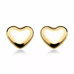 Pieniä sydän nappikorvakorut 9 karaatin kultaa kanssa