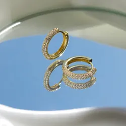 17,2 mm zirkoni rengas  kullattu hopea - Lumé Illume