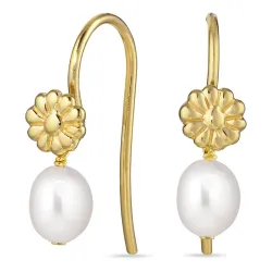 kukka helmi korvarenkaat  kullattu hopea