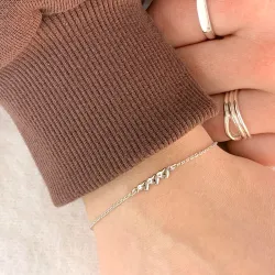 lasten NORDAHL ANDERSEN sydän rannekoru  rodinoitua hopeaa