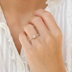 pyöreä timanttisormus 14 karaatin kultaa 0,10 ct 0,36 ct